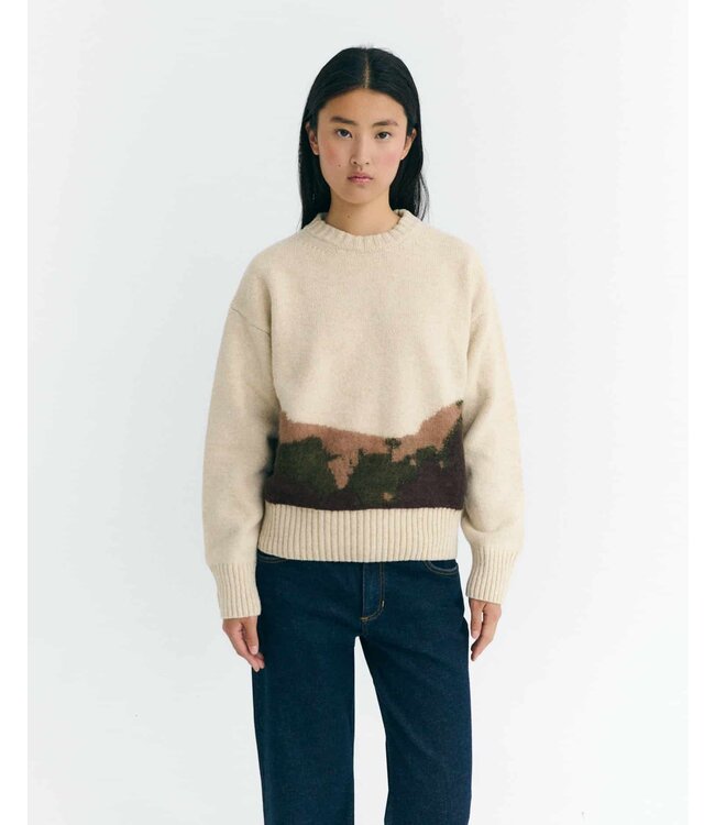 THINKING MU •• Sweater Knitted Petra | Ecru