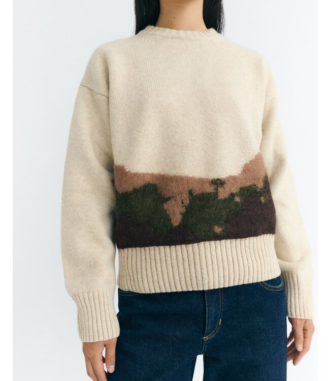 THINKING MU •• Sweater Knitted Petra | Ecru