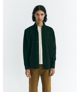 THINKING MU •• Corduroy Anto Shirt | Bottle Green