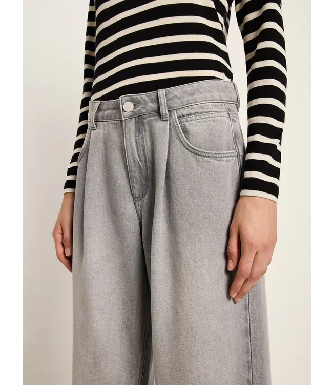 LANIUS •• Marlene Jeans met plooien | Light Grey Denim