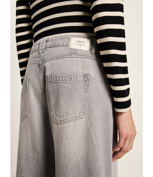 LANIUS •• Marlene Jeans met plooien | Light Grey Denim
