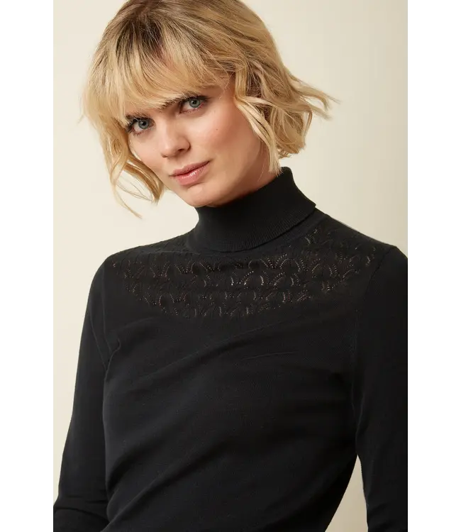 KING LOUIE •• Rollneck Top Club | Black