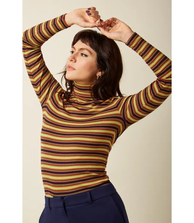 KING LOUIE •• Rollneck Top Eira Stripe | Multi Color