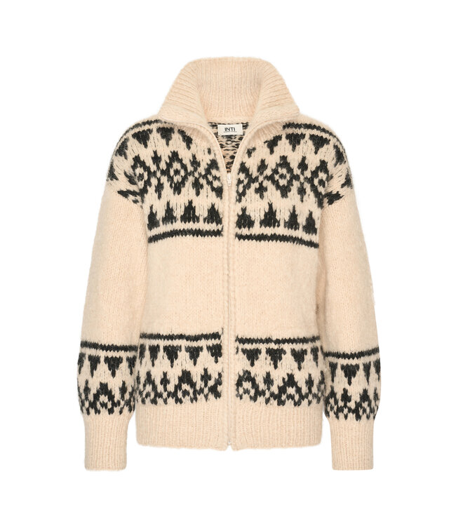 INTI Knitwear •• Vest Alva | Marfil con Negro