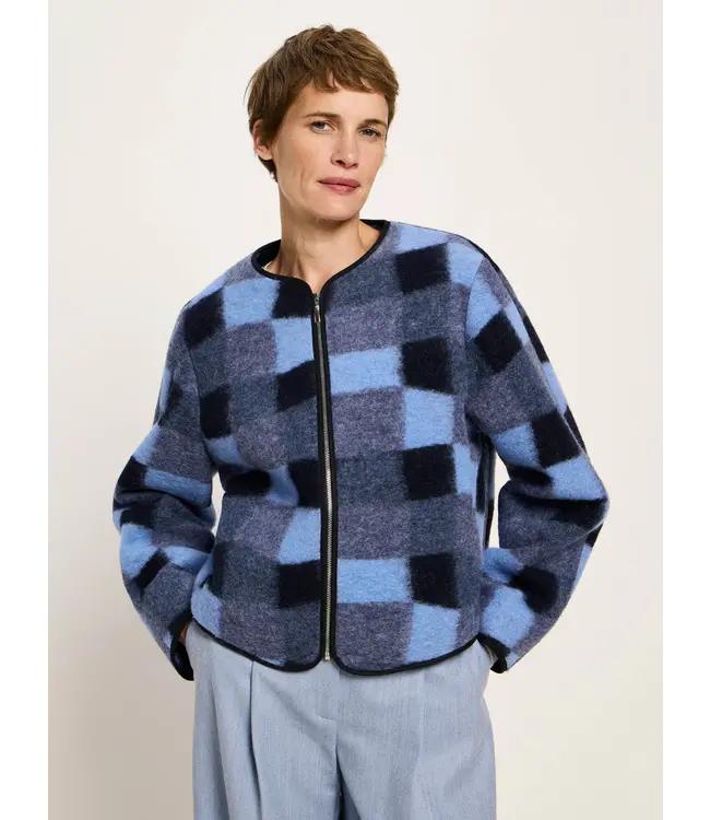 LANIUS •• Wollen jasje Karo | wol-katoen-mix