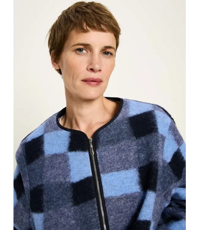 LANIUS •• Wollen jasje Karo | wol-katoen-mix