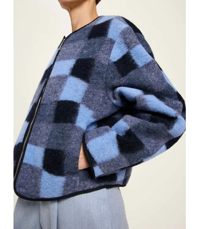 LANIUS •• Wollen jasje Karo | wol-katoen-mix