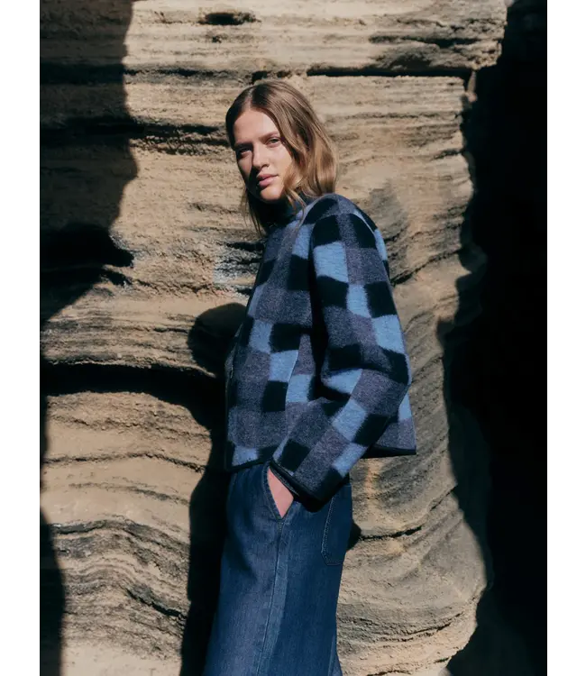 LANIUS •• Wollen jasje Karo | wol-katoen-mix