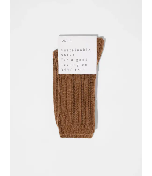 LANIUS •• Ribgebreide sokken | in grey melange,  bruin of forest melange