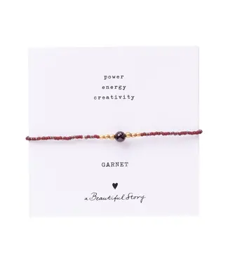 A BEAUTIFUL STORY •• Iris Card Garnet Gold Colored Bracelet