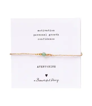 A BEAUTIFUL STORY •• Iris Card Aventurine Gold Colored Bracelet