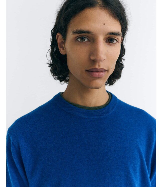 THINKING MU •• Lucien Knitted Sweater | Indigo