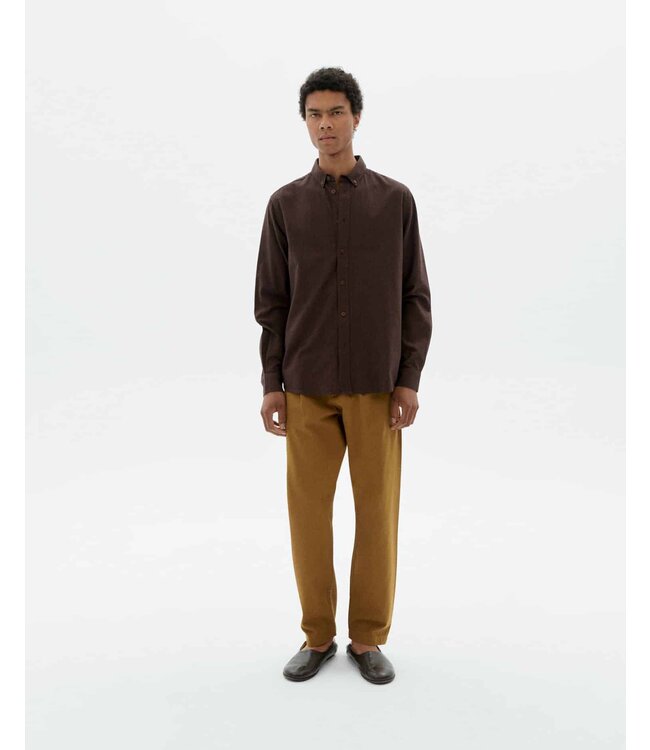 THINKING MU •• Microchecks Ant Shirt | Brown