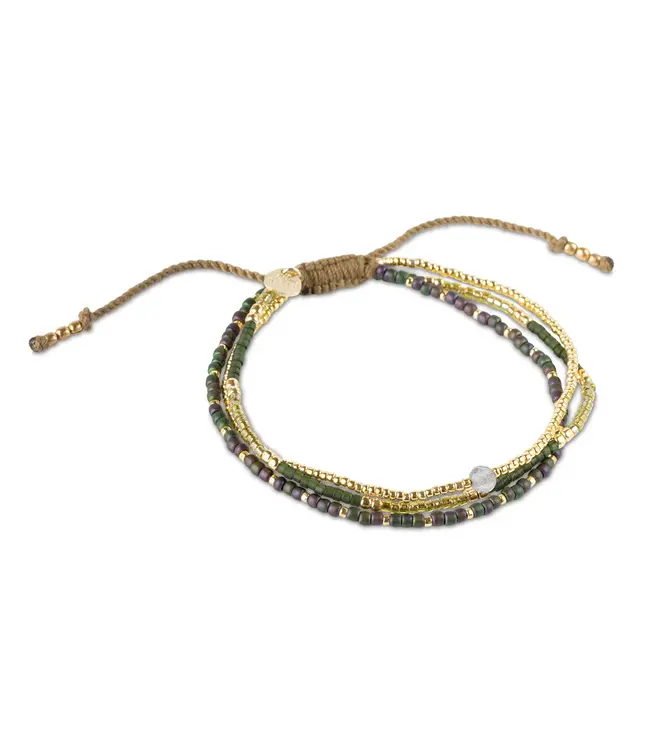 A BEAUTIFUL STORY •• Reflection Labradoriet Armband Gold Colored