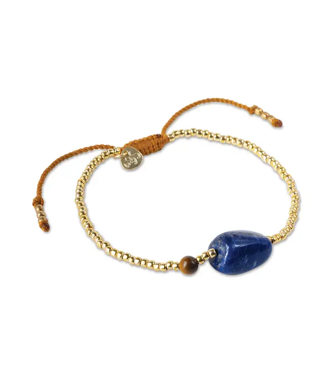 A BEAUTIFUL STORY •• Surprise Lapis Lazuli Armband Gold Colored
