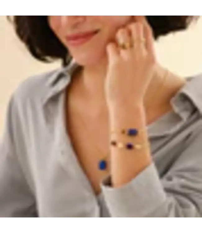 A BEAUTIFUL STORY •• Surprise Lapis Lazuli Armband Gold Colored