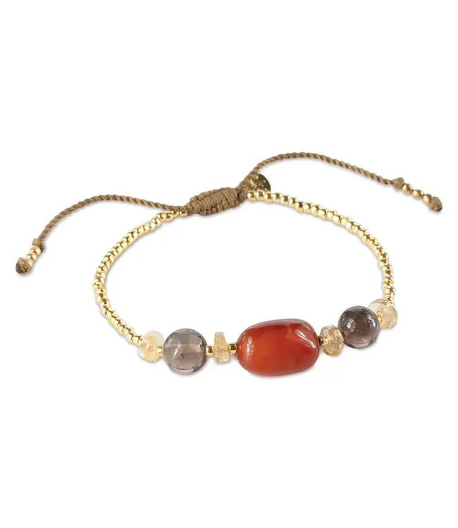 A BEAUTIFUL STORY •• Excited Carneool Armband Gold Colored