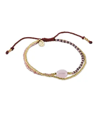 A BEAUTIFUL STORY •• Soothing Rozenkwarts Armband Gold Colored