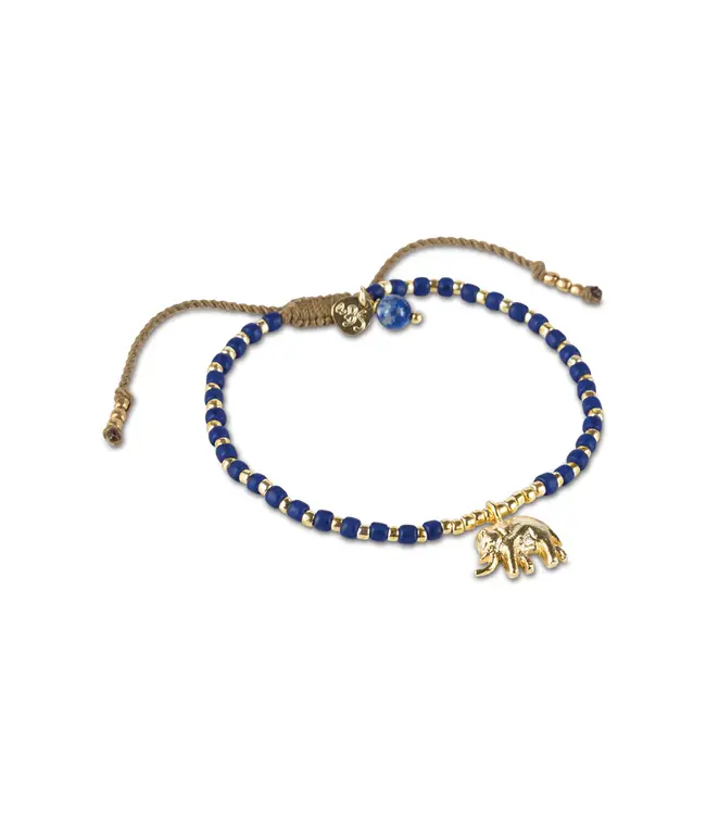 A BEAUTIFUL STORY •• Hoping Lapis Lazuli Armband Gold Colored