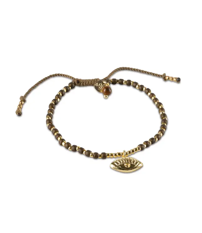 A BEAUTIFUL STORY •• Hoping Tijgeroog Armband Gold Colored