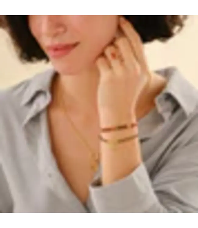 A BEAUTIFUL STORY •• Hoping Tijgeroog Armband Gold Colored