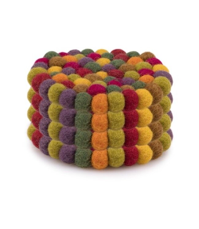 SJAAL MET VERHAAL  •• Set van 4 onderzetters rond 10cm