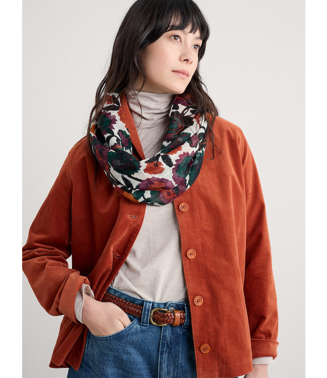 SEASALT CORNWALL •• Pretty Circle Scarf | Figurative Floral Aran