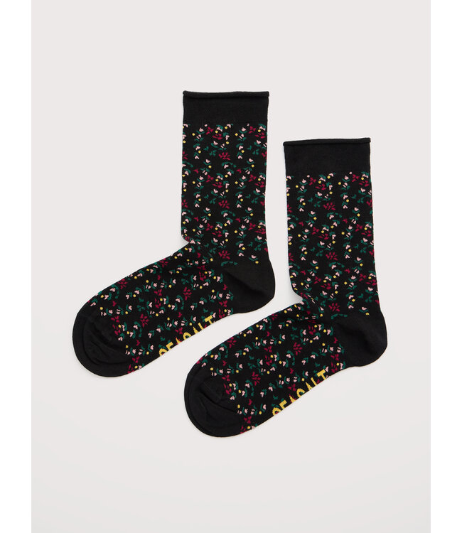 SEASALT CORNWALL •• Womens bamboo Arty Socks |Winter Blossom Onyx