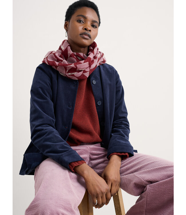 SEASALT CORNWALL •• Pretty Circle Scarf | Geo Tumble Burgundy