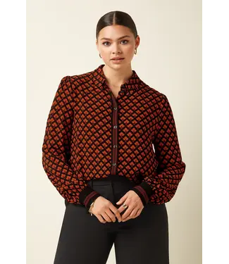 KING LOUIE •• Maisie Blouse Moire | Black
