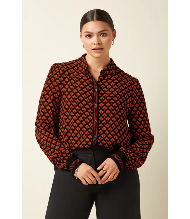 KING LOUIE •• Maisie Blouse Moire | Black