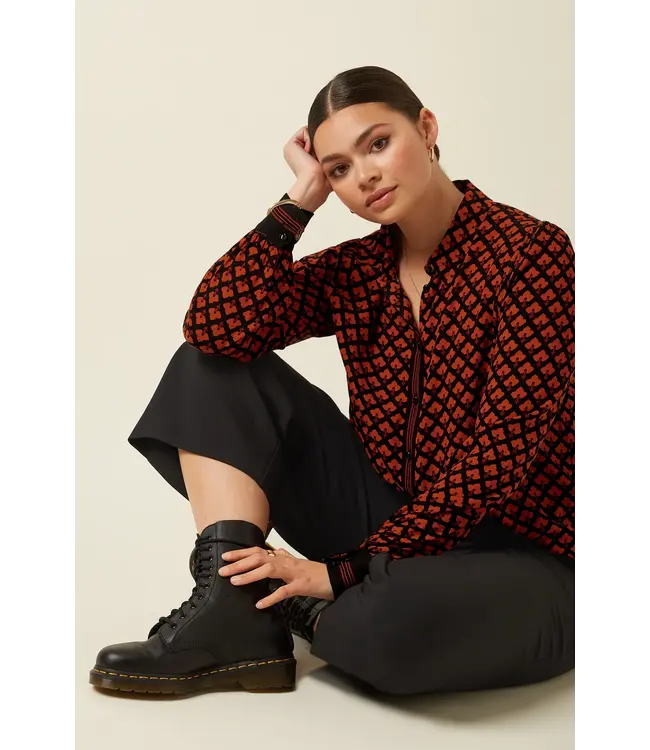 KING LOUIE •• Maisie Blouse Moire | Black