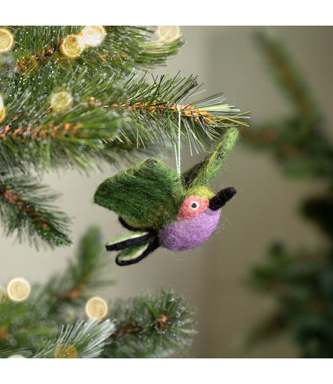 SJAAL MET VERHAAL  •• Kolibrie | Lila-Groen