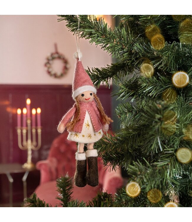 SJAAL MET VERHAAL  •• Meisje Mistletoe Dreams Oudroze