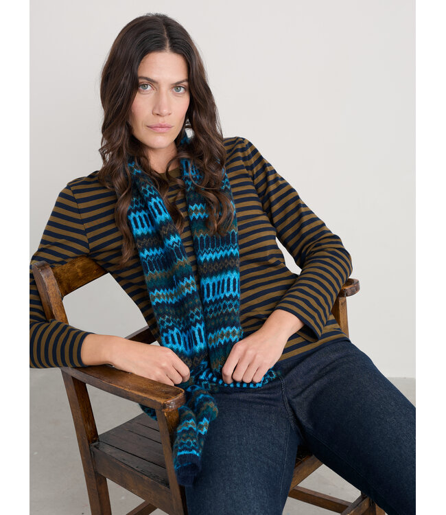 SEASALT CORNWALL •• Minimalist Scarf | Modernist Cyan Multi