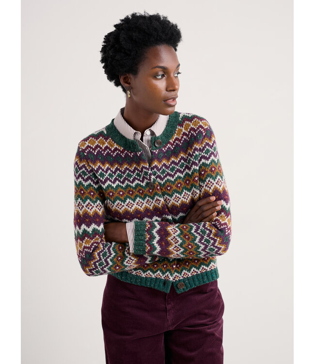 SEASALT CORNWALL •• Dawson Pick Cardigan Fairisle | dark wreckage multi