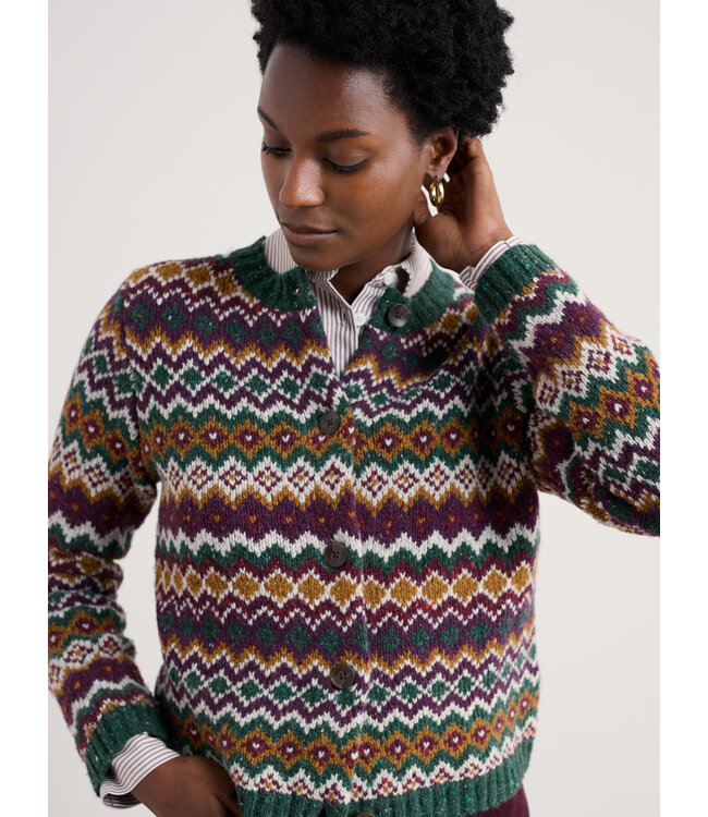 SEASALT CORNWALL •• Dawson Pick Cardigan Fairisle | dark wreckage multi