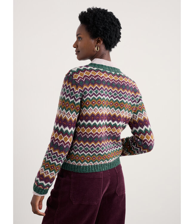 SEASALT CORNWALL •• Dawson Pick Cardigan Fairisle | dark wreckage multi