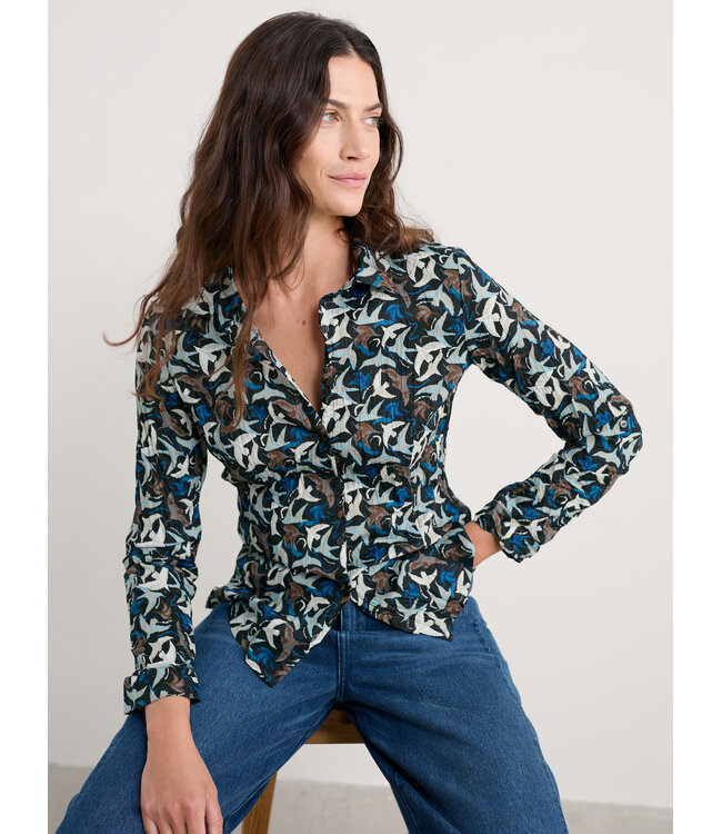 SEASALT CORNWALL •• Blouse Larissa | Swooping Birds Onyx