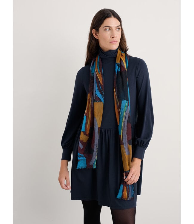 SEASALT CORNWALL •• Pretty Printed Scarf | Zennor Stack Dark Rye