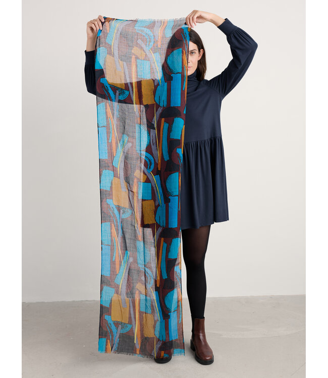 SEASALT CORNWALL •• Pretty Printed Scarf | Zennor Stack Dark Rye