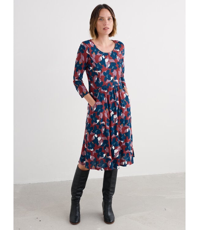 SEASALT CORNWALL •• 3/4 Jurk Enor | Marco Flower Burgundy