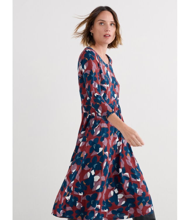 SEASALT CORNWALL •• 3/4 Jurk Enor | Marco Flower Burgundy