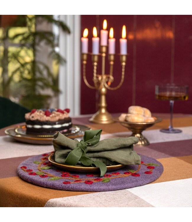 SJAAL MET VERHAAL  •• Onderzetter 35 cm | Bes Rood