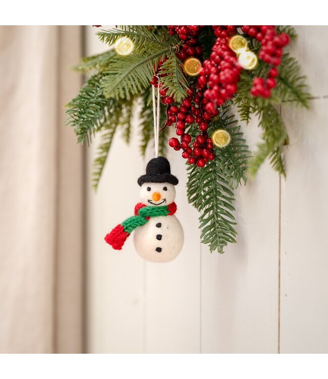 SJAAL MET VERHAAL  •• Hanger Sneeuwpop | Rood Groen