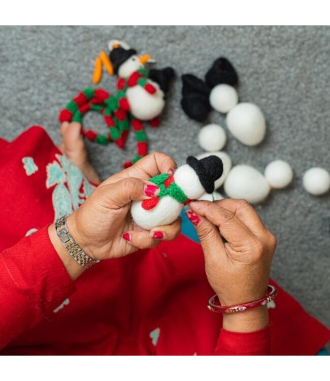 SJAAL MET VERHAAL  •• Hanger Sneeuwpop | Rood Groen