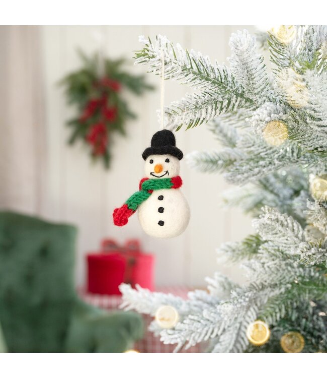 SJAAL MET VERHAAL  •• Hanger Sneeuwpop | Rood Groen