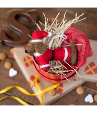 SJAAL MET VERHAAL  •• Hanger Teckel Kerstman