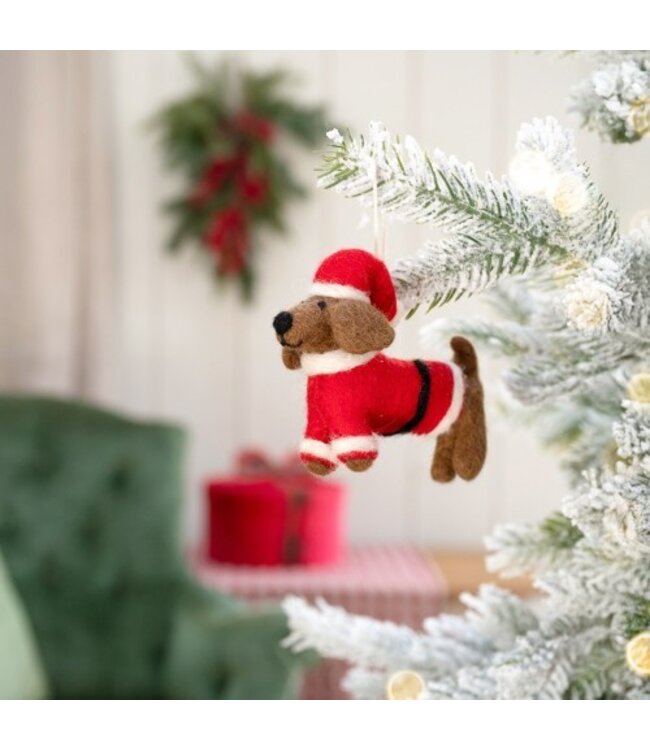 SJAAL MET VERHAAL  •• Hanger Teckel Kerstman