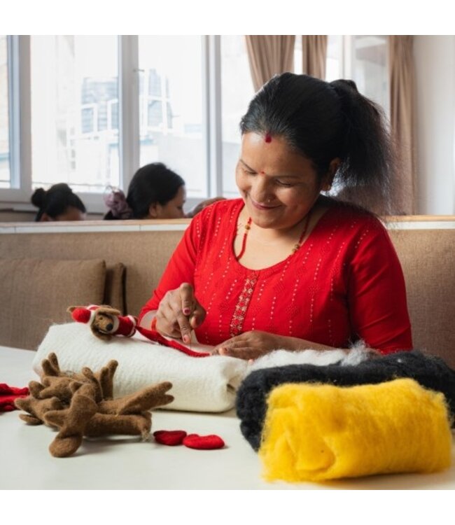 SJAAL MET VERHAAL  •• Hanger Teckel Kerstman